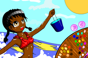 《沙滩女孩上色》游戏画面1