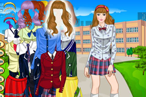 《高校女生换装》游戏画面1