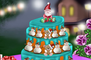 《装饰圣诞蛋糕》游戏画面1