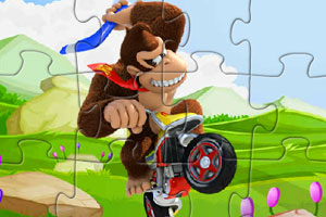 《猩猩摩托车拼图》游戏画面1