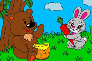 《兔子与熊填颜色》游戏画面1