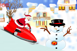 《圣诞老人骑摩托车》游戏画面1