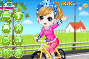 《小女孩学习自行车》游戏画面1