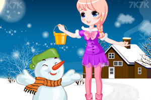 《堆雪人的小女孩》游戏画面2