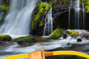《岩壁瀑布找目标》游戏画面1