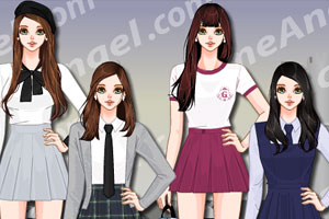 《韩国女孩校服装扮》游戏画面1