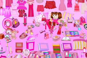 粉红色的客厅找物品