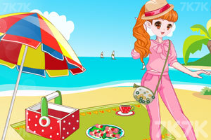 《元气少女海边野餐》游戏画面2