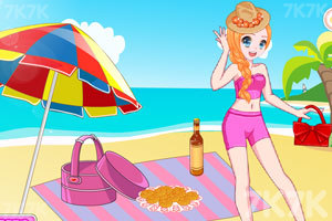 《元气少女海边野餐》游戏画面1