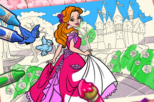 《漂亮公主填颜色》游戏画面1