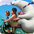 可爱北极熊骑摩托