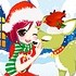 可爱圣诞女孩与小鹿